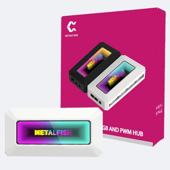 กล่องควบคุมไฟ MetalFish 3D ARGB Fan Hub Controller ARGB 3pin 5V + 4pin PWM 8 port