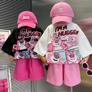 Beryl kids🌸ชุดเด็กผู้หญิง น่ารักๆ🎀ชุดสูทแขนสั้นเด็ก ชุดเซ็ทหมีล็อตโซ่ ลำลอง 2ชิ้น สไตล์เกาหลี ฤดูร้อน