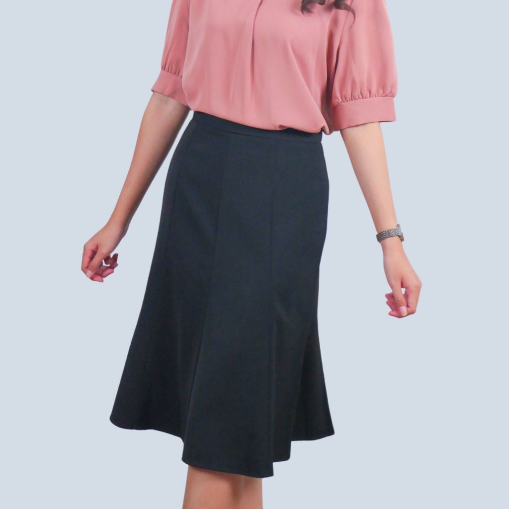 กระโปรงทรงเอ รุ่น 8 ชิ้น ผ้านาโน สีดำ สีกรมท่า สีเทา ไซส์ S,M,L,XL,2XL,3XL,4XL, 5XL,6XL ยาว 21,24 นิ