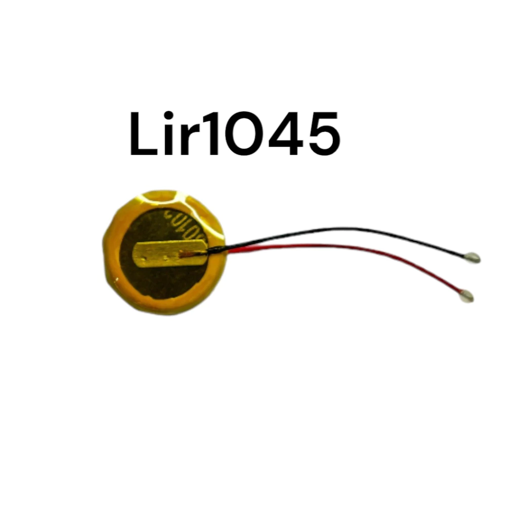 LIR1045 3.6V 45mAh bluetooth earphone battery hearing aid charging button steel shell with lead