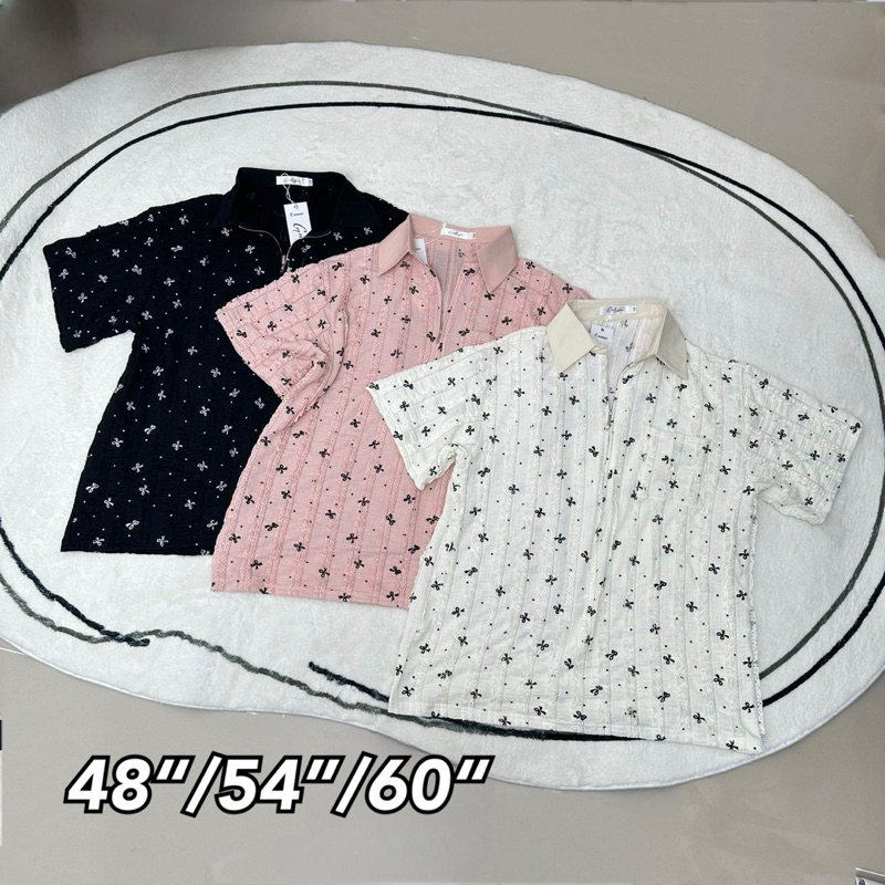 Goodly ลายโบว์ผ้านิม คอซิป หน้าผ้า 48“-60”