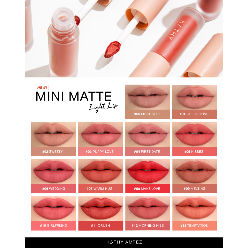 ลิปกระแต สูตรใหม่ KATHY AMREZ MINI MATTE LIP / มินิแมทลิป ราคา 119.- (ปกติ 199.-) ลิปแมทกระแต