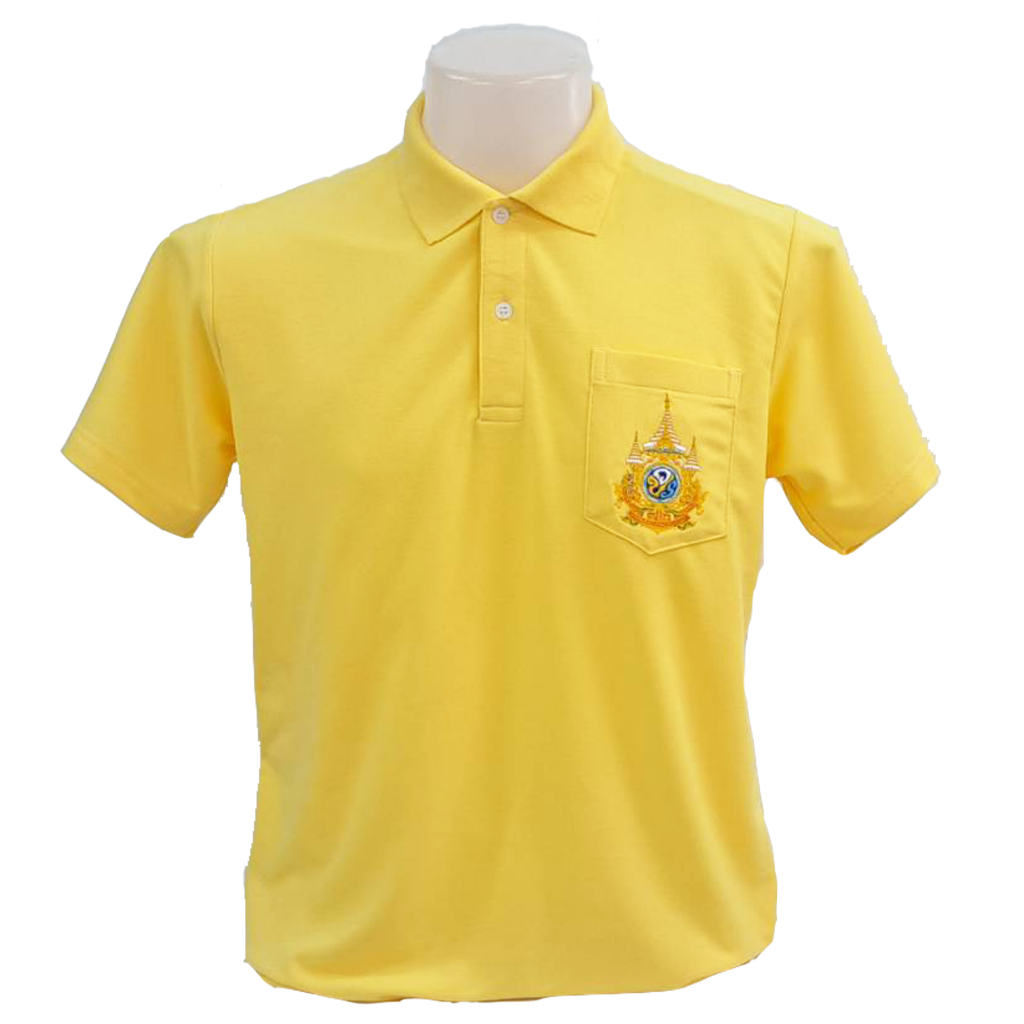 เสื้อเหลือง ปักตราสัญลักษณ์ รุ่นสีนาโนแขนปล่อย