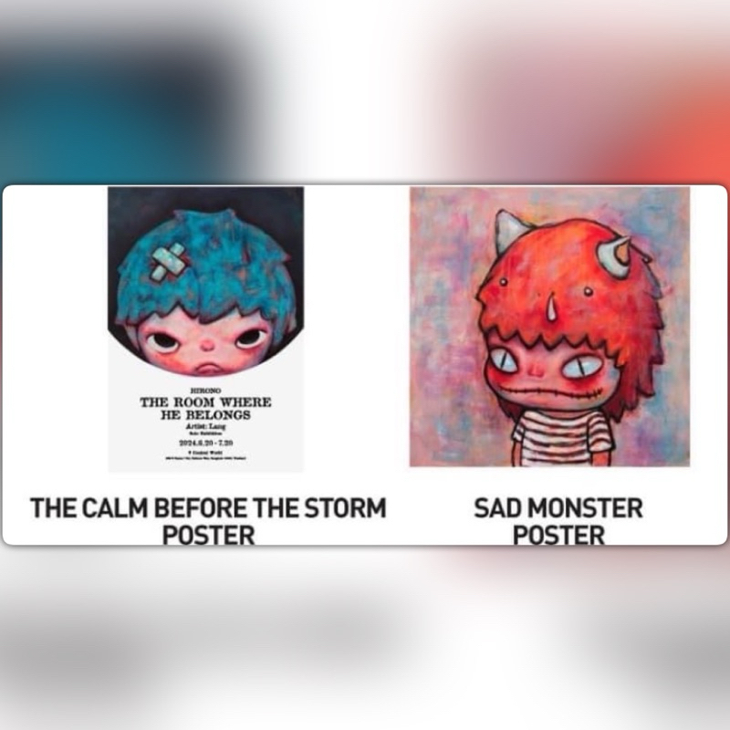 (มือ1 พร้อมส่งด่วน!) โปสเตอร์ Hirono Bangkok Exhibition Poster The Calm Before the Storm | Sad Monster Pop Mart ฮิโรโนะ