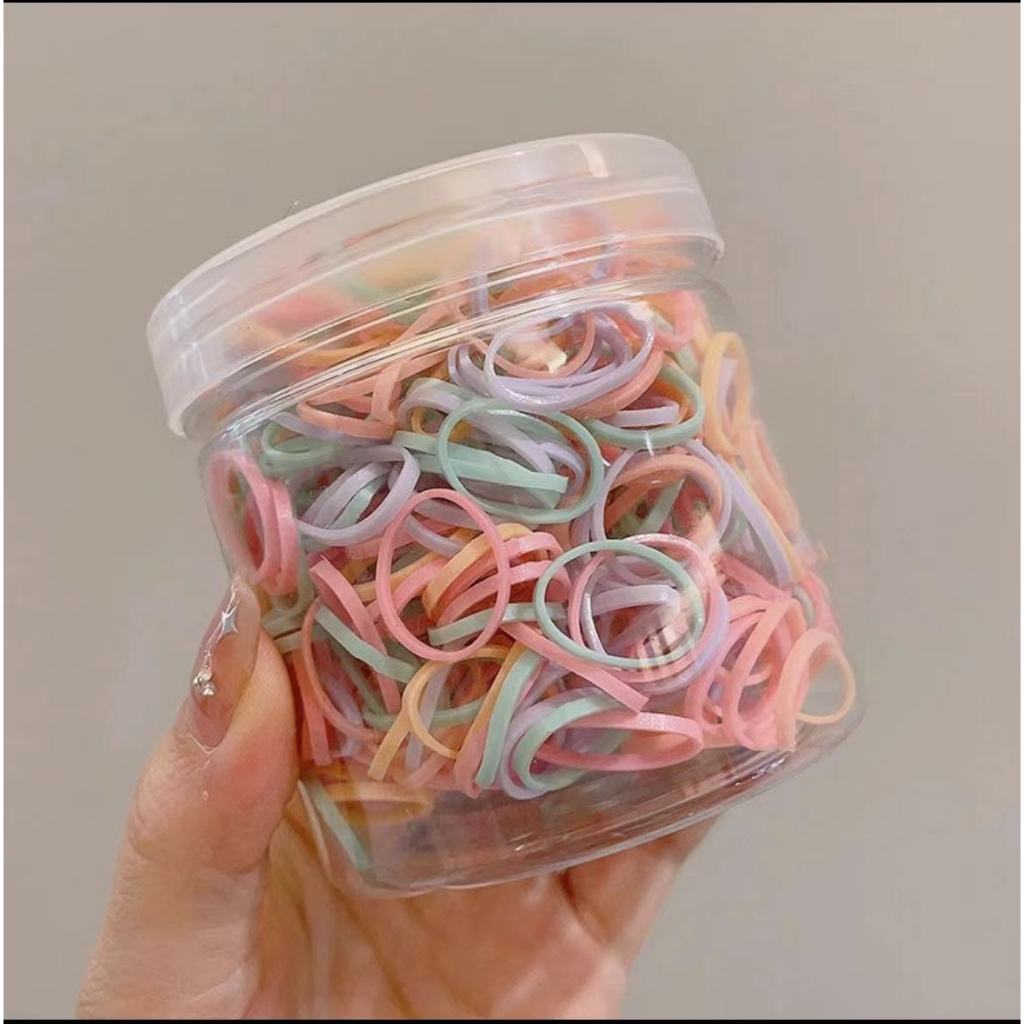พร้อมส่งจากไทย ยางรัดผม หนังยางรัดผม สำหรับเด็ก ผู้ใหญ่ แบบยืด มีกระปุกให้ (คละสี) ราคา ถูกที่สุด ดีลบีเคเค แกลเลอรีภาพที่ 7