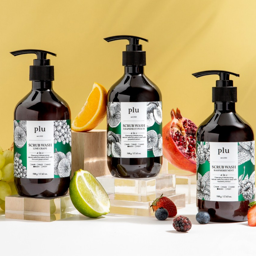 (พร้อมส่ง-ส่งไว ของแท้100%)Plu Scrub Wash 500g เจลอาบน้ำพร้อมสครับช่วยให้ความชุ่มชื้นและผลัดเซลล์ผิว