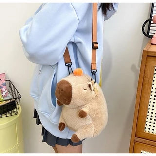 (พร้อมส่ง)Su194-COD-กระเป๋าเป้สะพายหลังสายรัดจมูก Capybara, กระเป๋าเป้สะพายหลังตุ๊กตาหมี Lang Mouse, ของขวัญตุ๊กตาหมีสํ