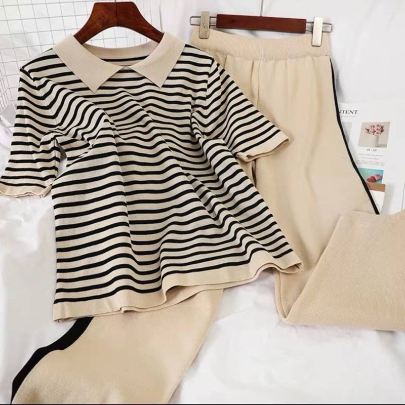LILY ชุดเซ็ตไหมพรม[เสื้อ+กางเกง] ชุดไหมพรม ชุดเซทไหมพรม ผ้านิ่มเนื้อดีใส่สบายไม่ผิดหวังค่า