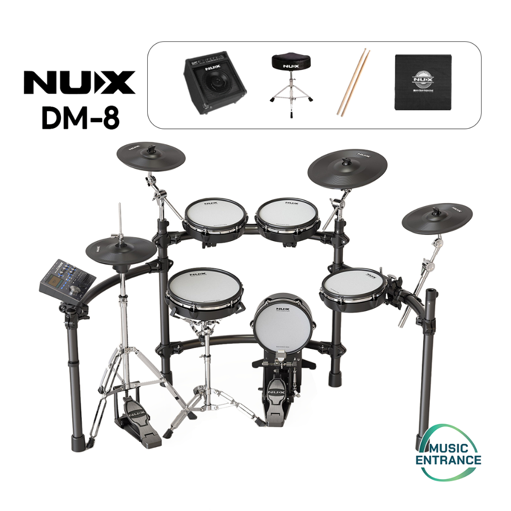 NUX DM-8 Electronic Drum กลองไฟฟ้า NUX DM8 หนังมุ้ง Hi Hat แยก รองรับ MIDI