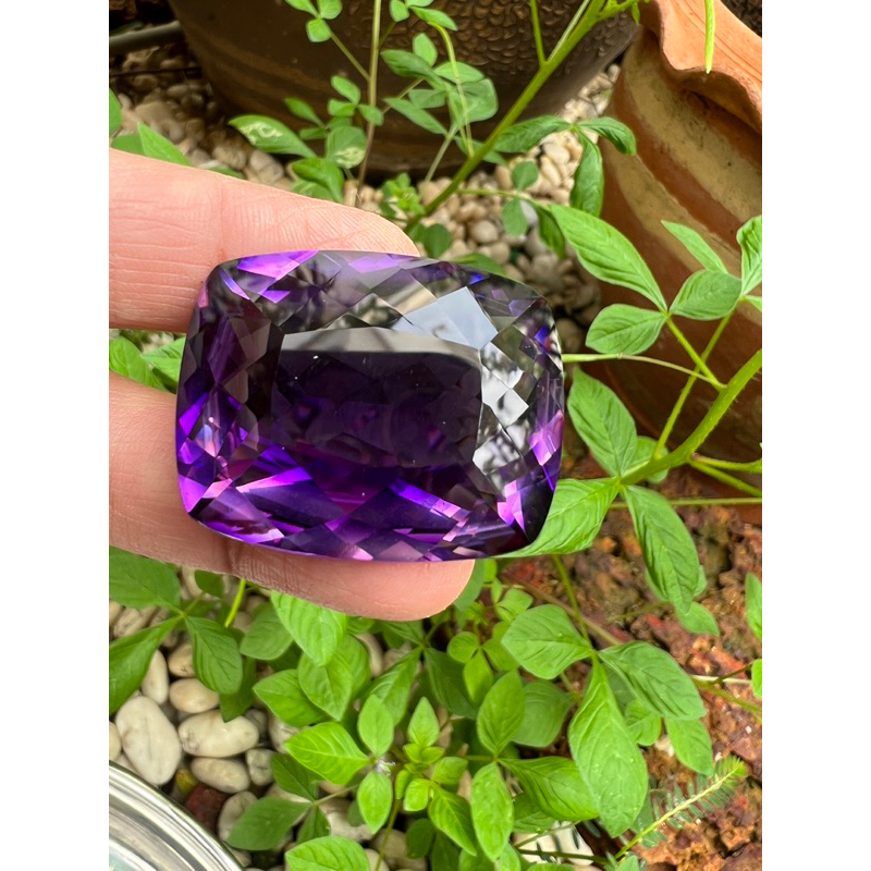 อเมทิสต์ แล็บ AMETHYST(1 เม็ด Pcs)พลอย พลอยอัญมณี เครื่องประดับ พลอยอเมทิสต์ แล็บ 30x25 มม 98 กะรัต (พลอยสั่งเคราะ)