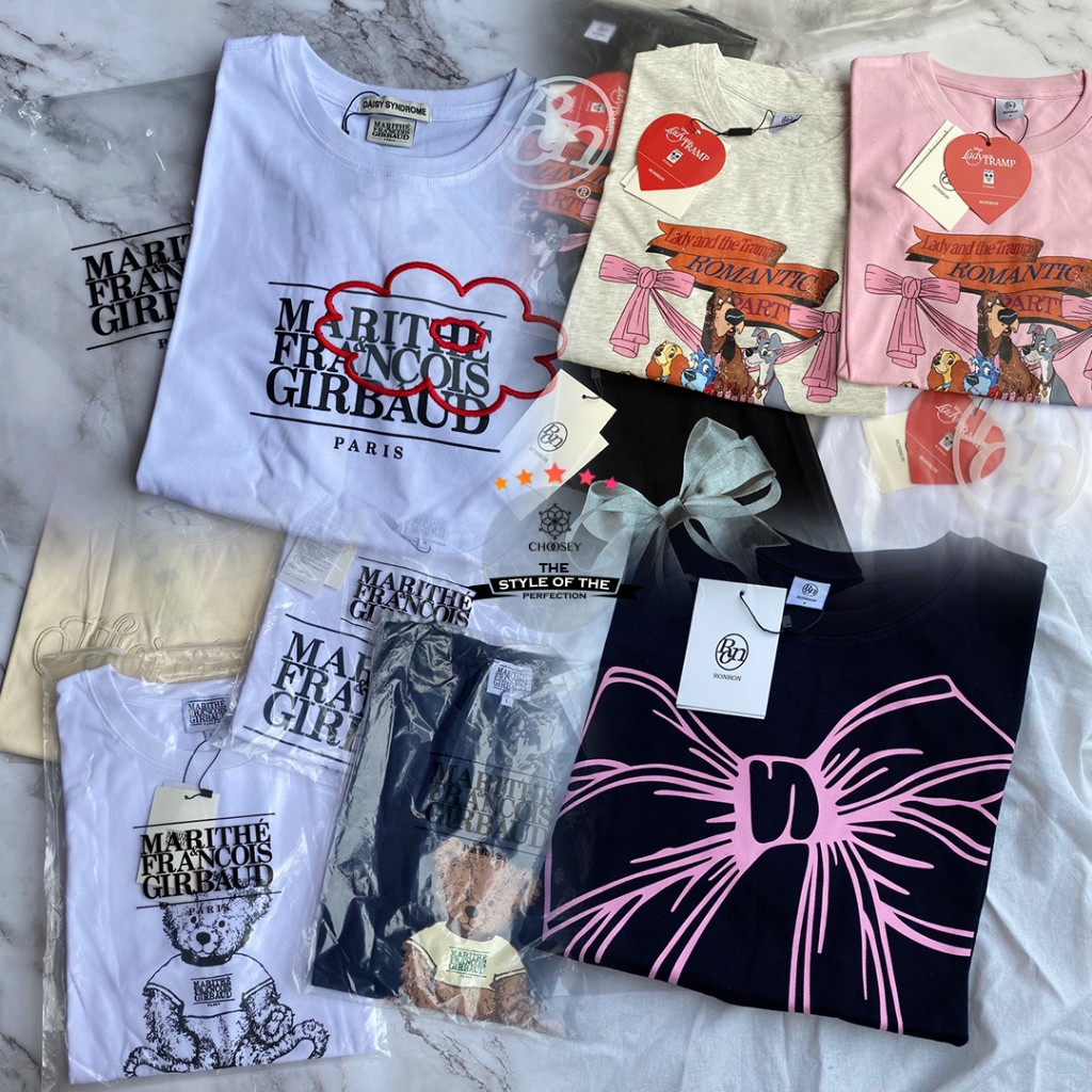 พร้อมส่งในไทย 🌈🎀ไม่ต้องรอของ เสื้อยืดแบรนด์เกาหลีสุดฮิต