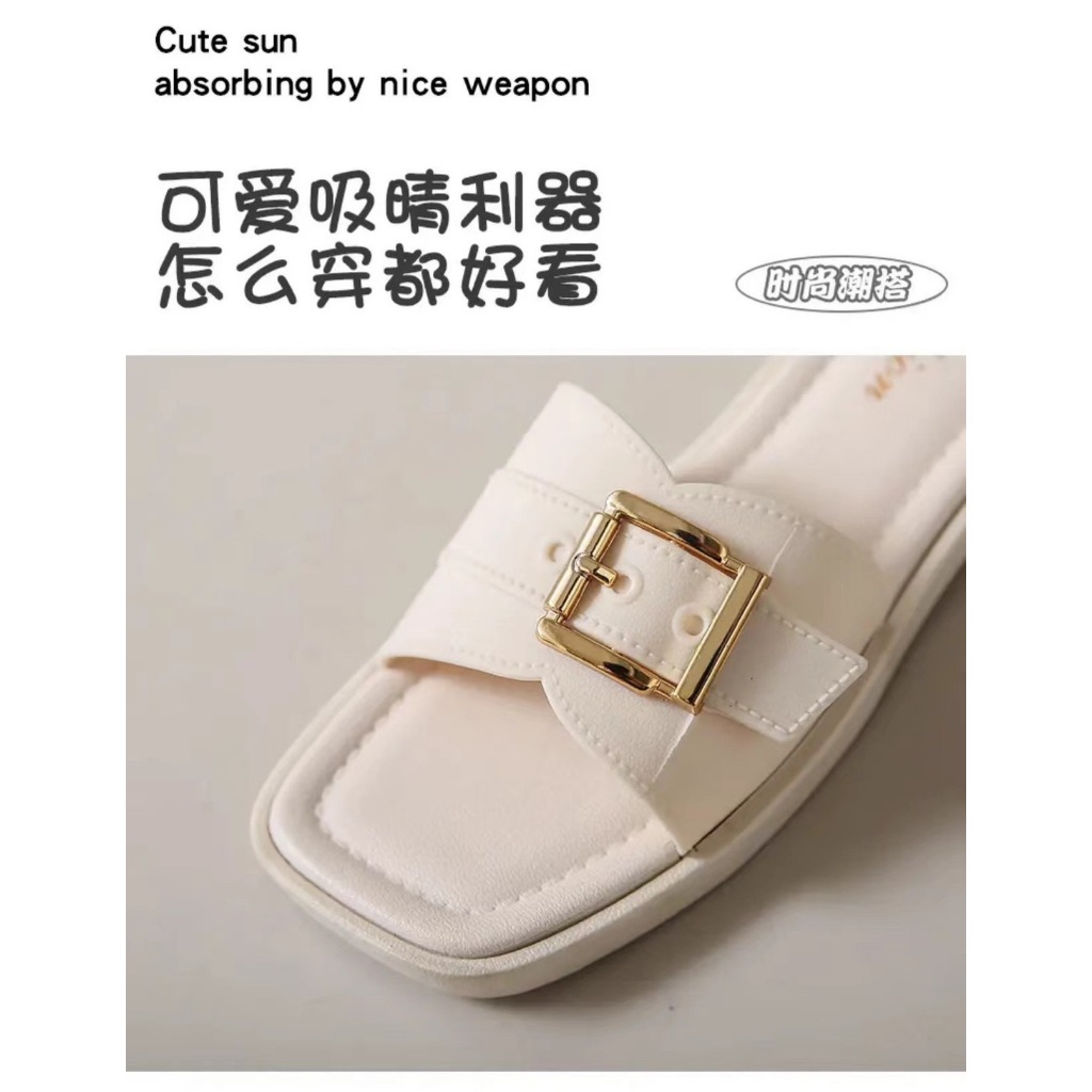 พร้อมส่ง  รองเท้าแตะแบบสวม รองเท้าแตะผู้หญิง สบาย ๆ กันลื่น#818--34#
