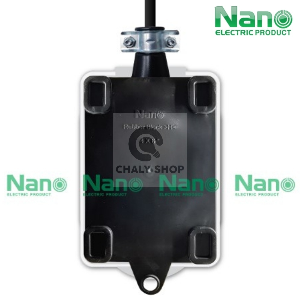 บล็อคยางพร้อมเต้ารับกราวด์คู่ 2 ตัว และแผ่นเพลท ไม่มีเมนสวิตช์และสายไฟ RBNS4-NM