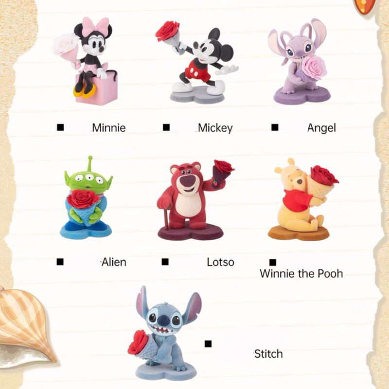 โมเดล กาชาปอง ฟิกเกอร์ อนิเมชั่นของสะสม ของขวัญ กล่องสุ่มตัวการ์ตูน : Disney with Flowers - รูปที่ 4