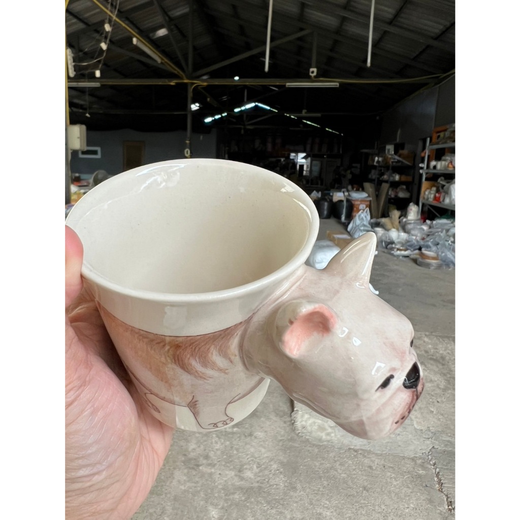 แก้วมัค สูง 9.5 11 ออนซ์ เฟรนช์ บูลด็อก (French Bulldog) เซรามิครูปสัตว์ แก้วกาแฟ ออกใบกำกับภาษีได้ - รูปที่ 3