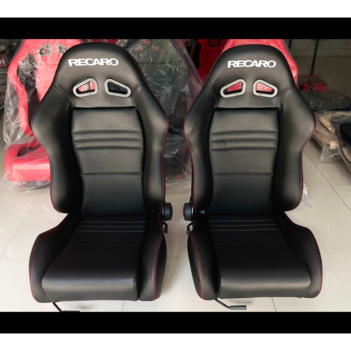 เบาะแต่งรถยนต์ เบาะซิ่ง เบาะหนัง Recaro หนังสีดำ แถมขา-รางทั่วไป แปลงใส่ได้ทุกรุ่น พร้อมส่งวันนี้