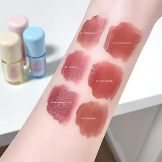ลิปสติก ลิปกลอส ลิปโคลน เนื้อแมตต์เนื้ ให้ความชุ่มชื้นกันน้ํา 6 สี ไม่จางหาย ไม่ติดถ้วย