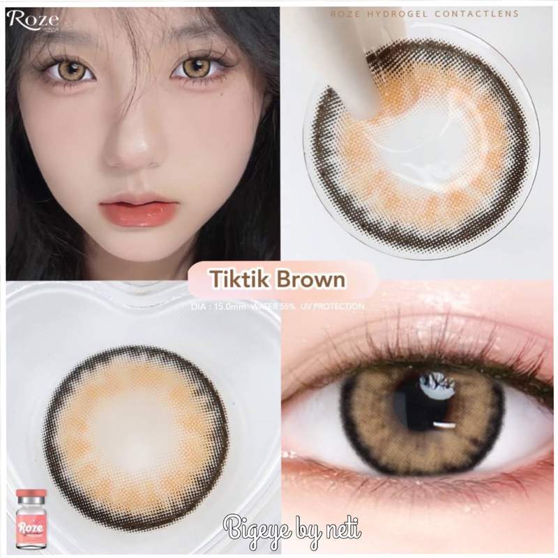 TIKTIK eff.18 💐Roze lens 🌹เลนส์ Hydrogel ค่าอมน้ำ 55%