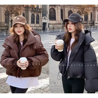 🐻Jacket Crop🐻 พร้อมส่ง เสื้อโค้ทกันหนาวทรงครอป กระเป๋าหน้าซิ…