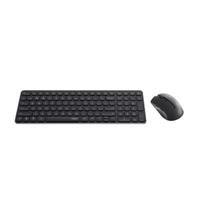 WIRELESS KEYBOARD & MOUSE (คีย์บอร์ดและเมาส์ไร้สาย) RAPOO 9350S (DARK GREY) (EN/TH)