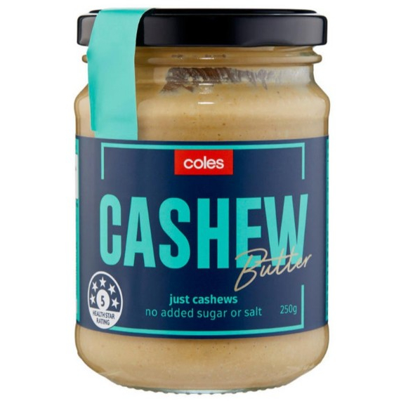 Coles Cashew Butter 250g. โคลส์ เนยถั่ว เม็ดมะม่วงหิมพานต์