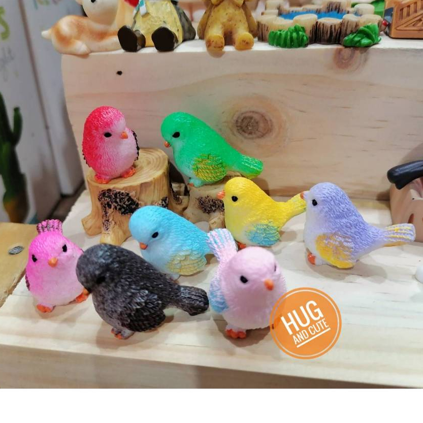 นกสีสันสดใส (ราคา/1ตัว)   ตุ๊กตาแต่งสวน จัดสวนถาด ไม้ดัด ไม้โขด โมเดล พร็อพถ่ายรูป