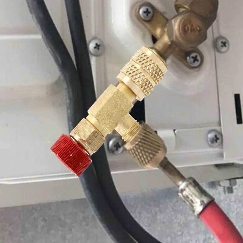 เซฟตี้วาวล์น้ำยาแอร์ เซฟตี้วาวแอร์ R32/R410a/R22 สีฟ้า สีแดง วาวล์เปิดปิดน้ำยาแอร์ สำหรับเติมสารทำความเย็น เซฟตี้วาล์ว