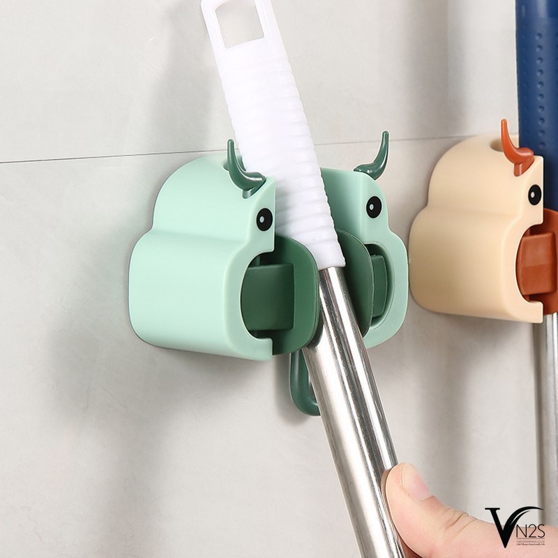 ที่แขวนไม้กวาด ที่แขวนไม้ถูพื้น แขวนติดผนัง ประหยัดพื้นที่ ที่เก็บอุปกรณ์ทำความสะอาด แขวนอเนกประสงค์ ลายน้อนวัว มี 4 สี - รูปที่ 4