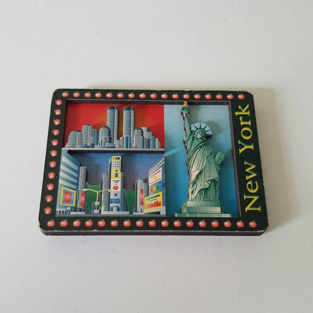 แม่เหล็กติดตู้เย็น 2D Fridge Magnet New York USA ของสะสม จากอเมริกา ของมือสอง
