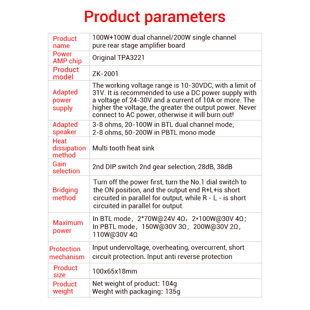 แท้ ZK2001 แอมป์จิ๋วขับซับ TPA3221 100W*2 แอมขับซับเบส นะคะ แอมป์จิ๋ว ZK 2001 - รูปที่ 5