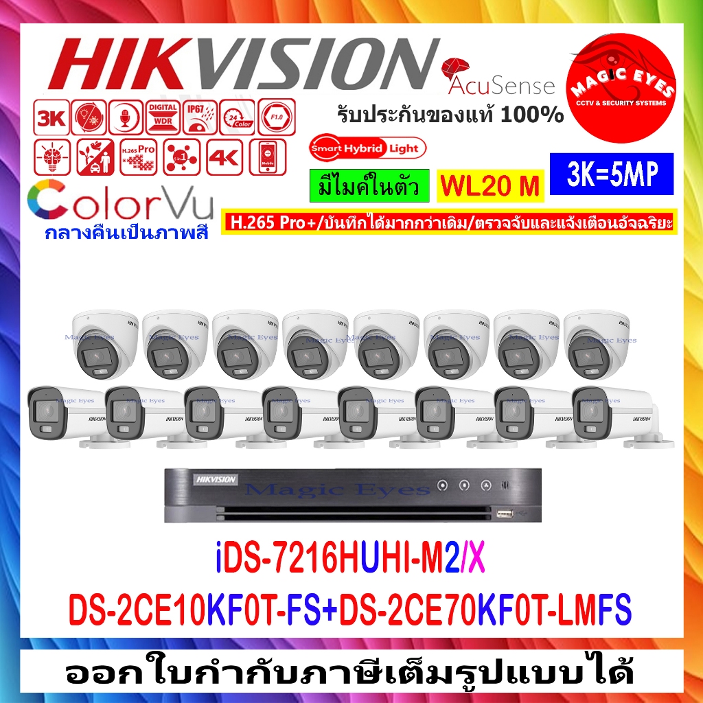 HIKVISION 3K COLORVU DS-2CE10KF0T-LFS,DS-2CE10KF0T-FS 2.8/3.6(8)+DS-2CE70KF0T-LMFS 2.8/3.6(8)+DVR iD