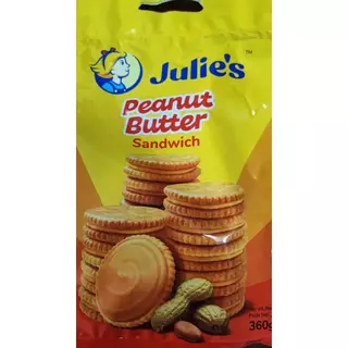 Julie's ขนมปังกรอบสอดไส้เนยถั่ว ขนาด360กรัม