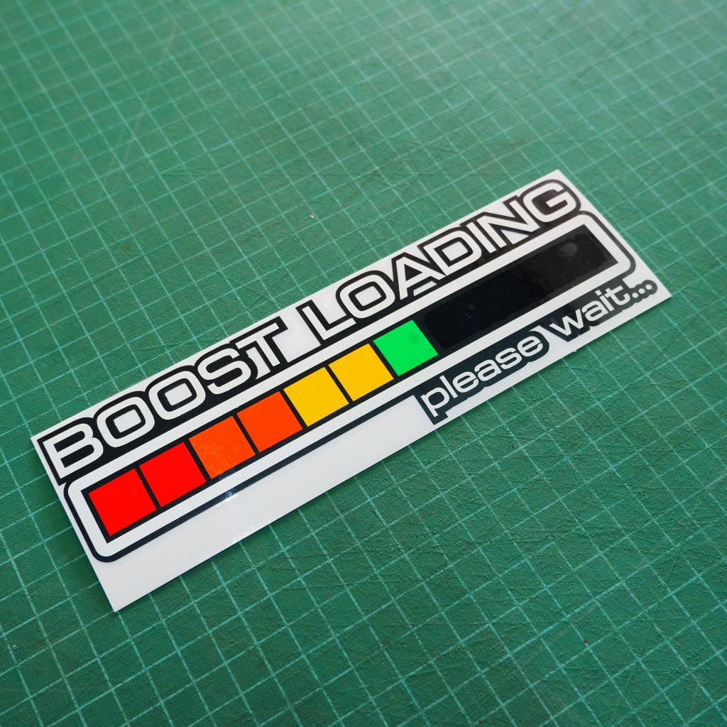 สติ๊กเกอร์ติดรถ BOOST LOADING ติดรถ งานตัดประกอบ PVC สะท้อนแสง 20x6cm