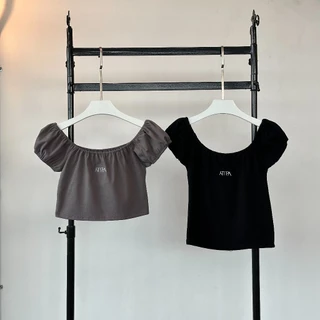 Atipashop - RINSIE CUTE TOP เสื้อปาดไหล่ แขนตุ๊กตา