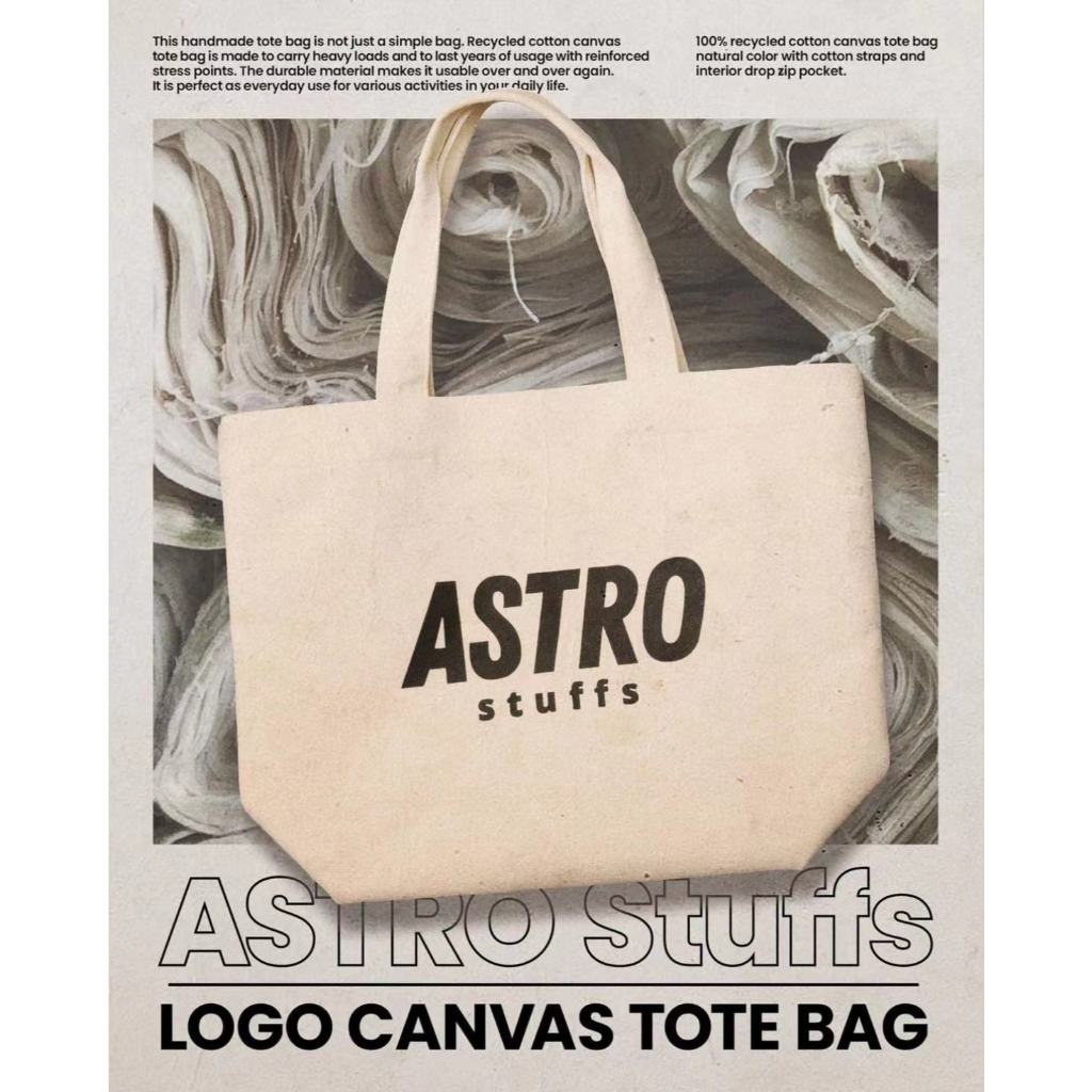 🚚（พร้อมส่ง）ไบร์ท Bright ASTRO Stuffs Logo Canvas Tote Bag