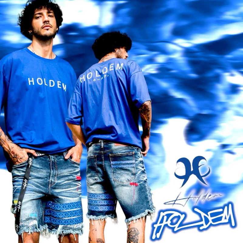 ✅พร้อมส่ง ของแท้ล้าน%✅ Hold’em  Dark BlueⓂ️H8 Casino monogram destroyed denim shorts 2023