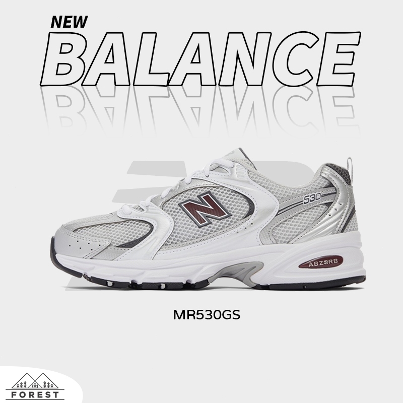 【ของแท้ 100 %】New Balance NB 530 MR530GS ขาวแดง SNEAKERS