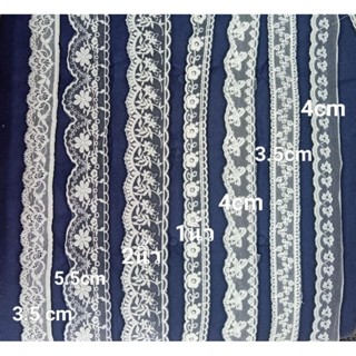 ลูกไม้ยืดได้ขนาด 1นิ้ว.ตกแต่งเสื้อผ้า Diy