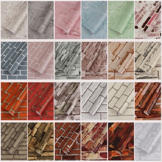 📣 ม้วนยาว 📣 วอลเปเปอร์ติดผนัง โต๊ะ กำแพง ติดง่ายมีกาวในตัว สติกเกอร์ติดผนัง สามมิติ 3D wallpaper กัน