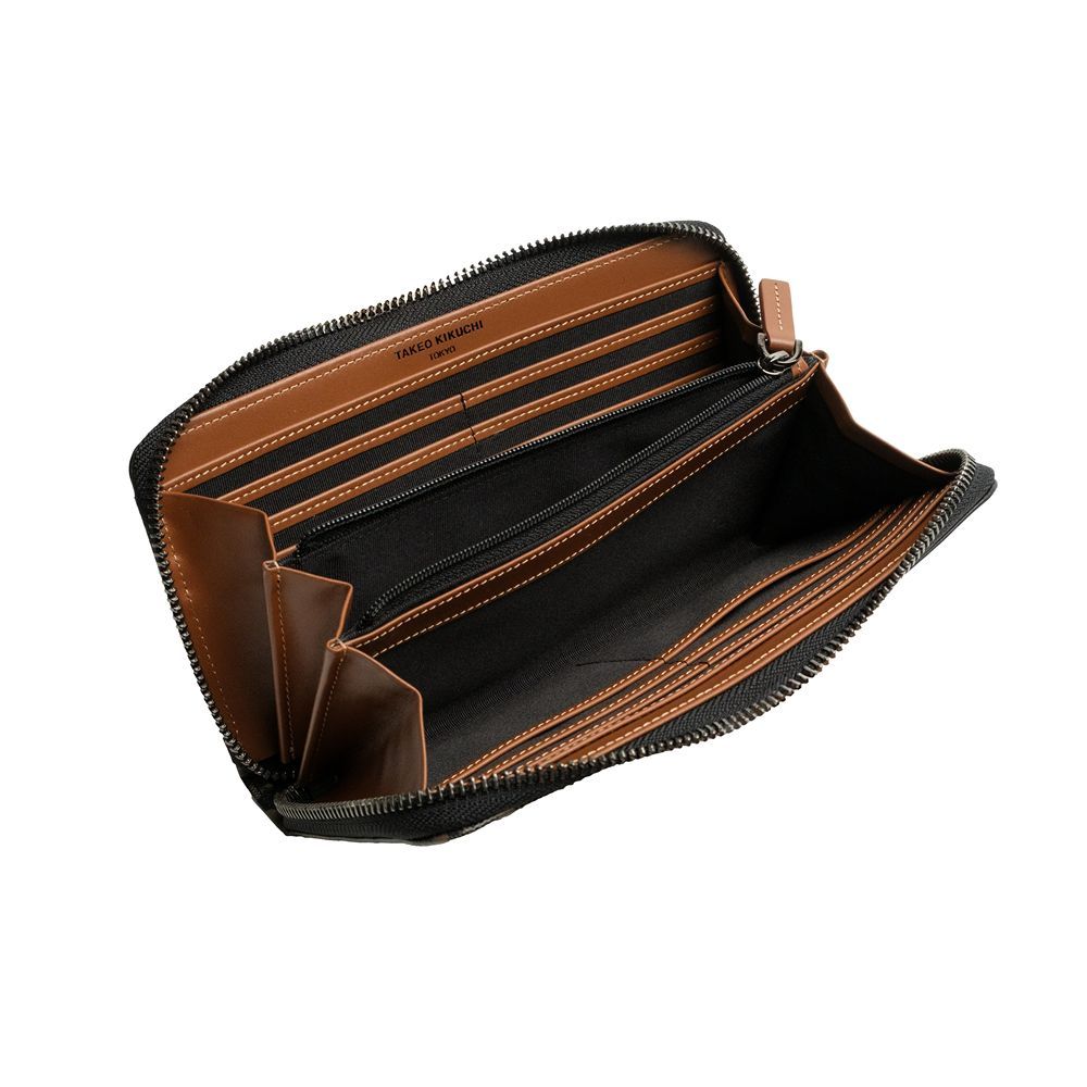 TAKEO KIKUCHI กระเป๋าสตางค์ใบยาว PARQUET OBLIQUE LONG WALLET