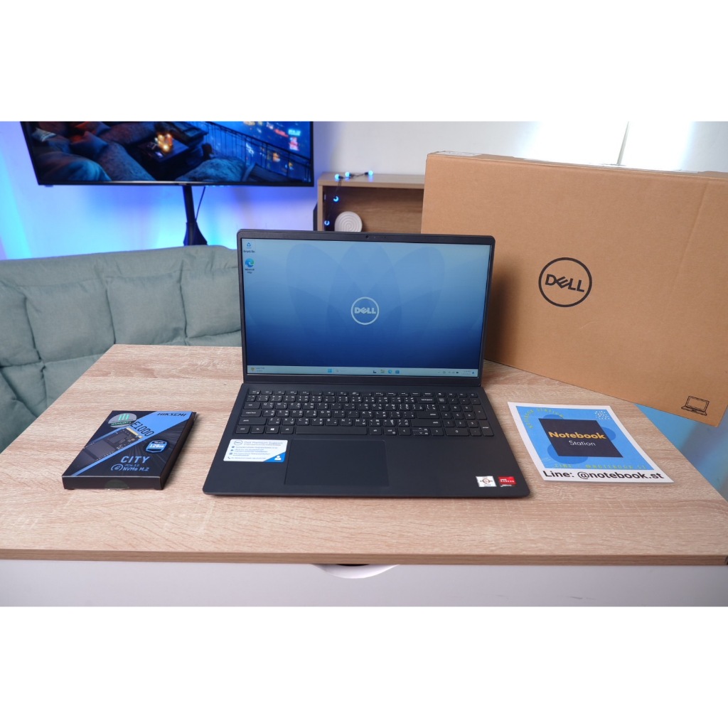 (ของใหม่)Dell inspiron 3515 Ram4 SSD128GB+HHD1TB จอ15.6 HD เครื่องสวย อุปกรณ์ครบกล่อง พร้อมใช้งาน รา