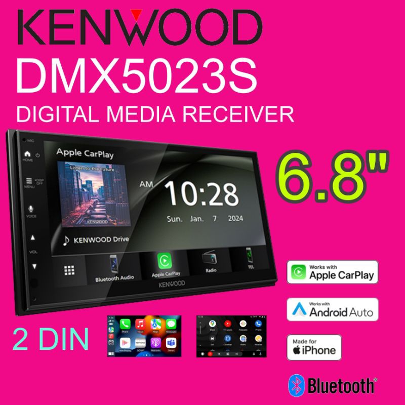 KENWOOD DMX5023S เครื่องเสียงรถยนต์ ขนาด 2 ดิน คุณภาพสูง สัญชาติ🇯🇵