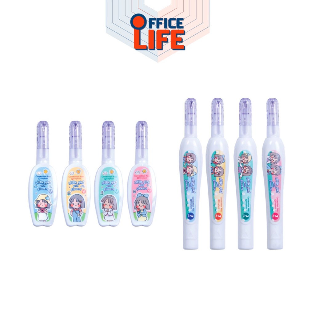 Elephant ตราช้าง ปากกาลบคำผิด X Sibbil ซิบบิลแอนฟลาวเวอร์ 4.2 ml / 7 ml คละลาย ( จำนวน 1 ด้าม )