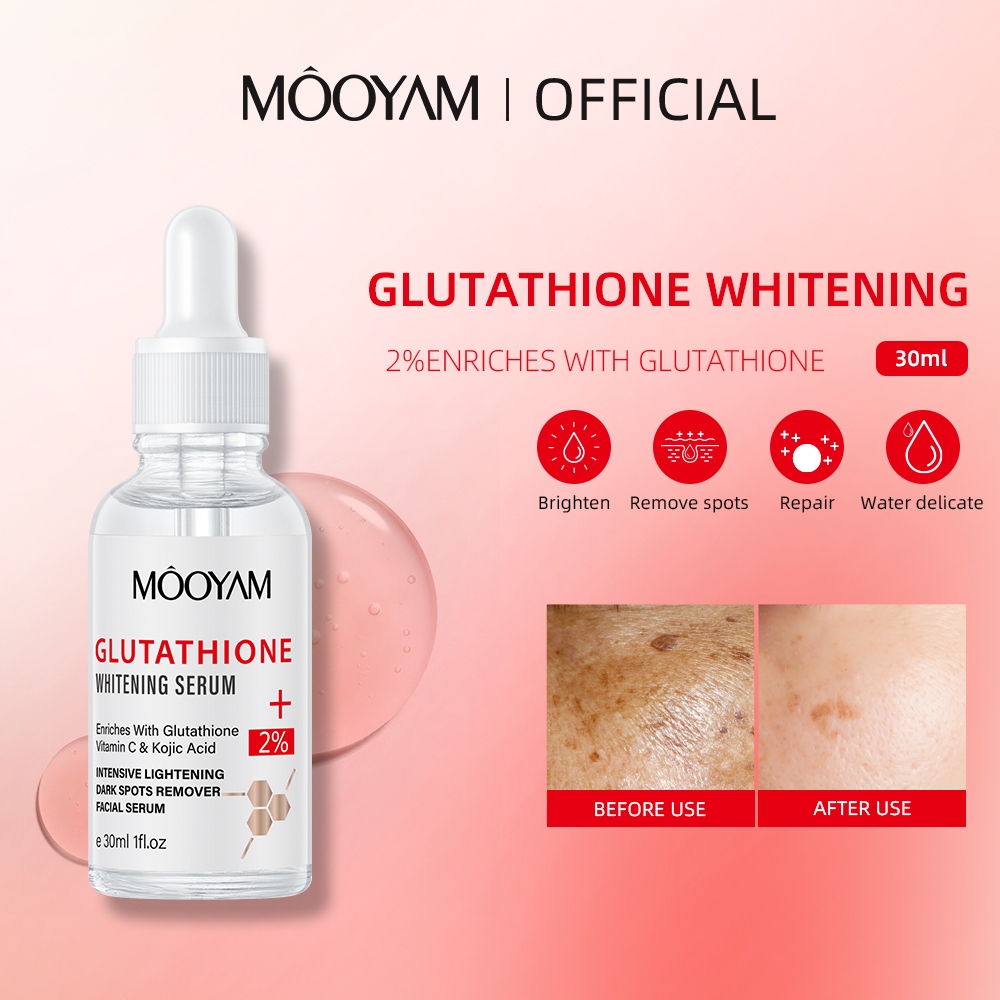 MOOYAM เซรั่มกลูตาไธโอน ลดริ้วรอยและแผลเป็น ลดจุดด่างดำ ให้ความชุ่มชื้นเซรั่ม Glutathione Whitening Serum 30ml
