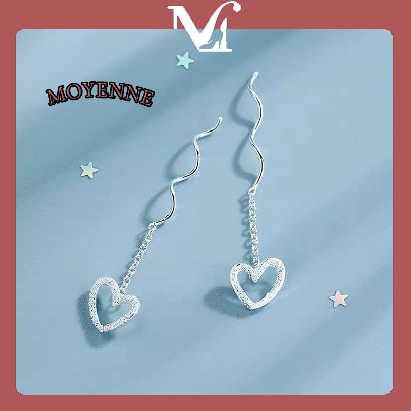 MOYENNE ต่างหูรูปหัวใจญี่ปุ่นและเกาหลี คุณภาพสูง สไตล์เรียบง่าย