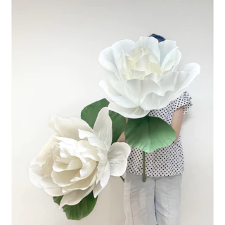 ดอกมะลิซ้อนยักษ์ วันแม่ jasmine flower ดอก40,60 ยาว ~ 80ซม ดอกไม้ยักษ์, Giant flower, ของขวัญ พร็อพถ่ายรูป paper flower