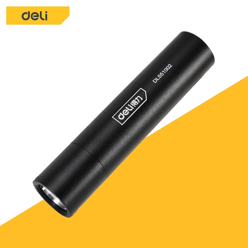Deli ไฟฉาย LED ไฟฉายชาร์จไฟ ไฟฉาย 3 โหมด ไฟฉายแรงสูง ไฟฉายพกพา USB ไฟฉายสว่างแรงสูง ไฟฉายอเนกประสงค์ Flashlight
