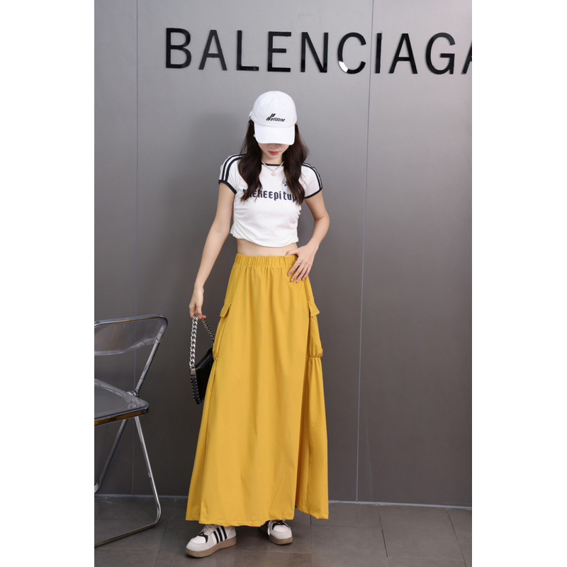 Long  skirt กระโปรงคาร์โก้ไซด์ใหญ่ผ้ายืดใส่สบายฯฯ💞💞💞รุน529# - รูปที่ 7