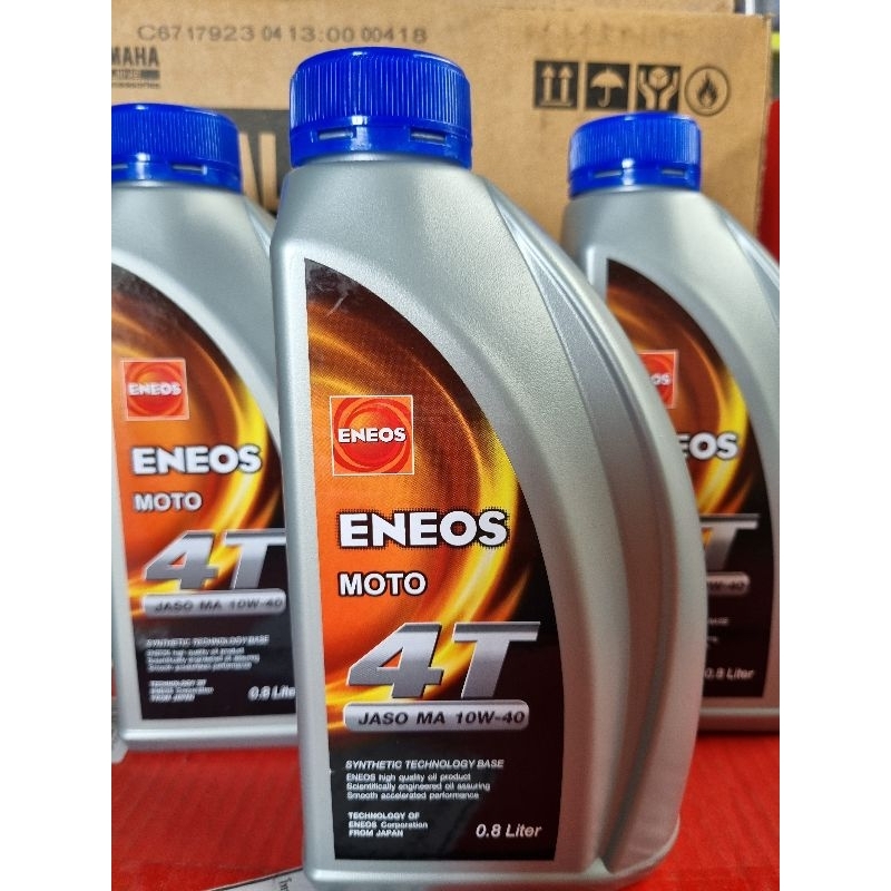 น้ำมันเครื่อง ENEOS MOTO 4T สำหรับรถเกียร์ธรรมดาความหนืด10W-40มาตราฐาน JASAO MAขนาด0.8L