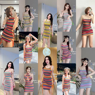 💰Pangpang💰 เดรส สายเดี่ยวร้อยถักด้านข้าง เซ็กซี่มาก งานสวย ผ…